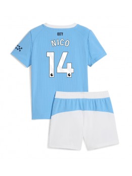 Manchester City Nico Gonzalez #14 Replika Hemmakläder Barn 2025-26 Kortärmad (+ byxor)